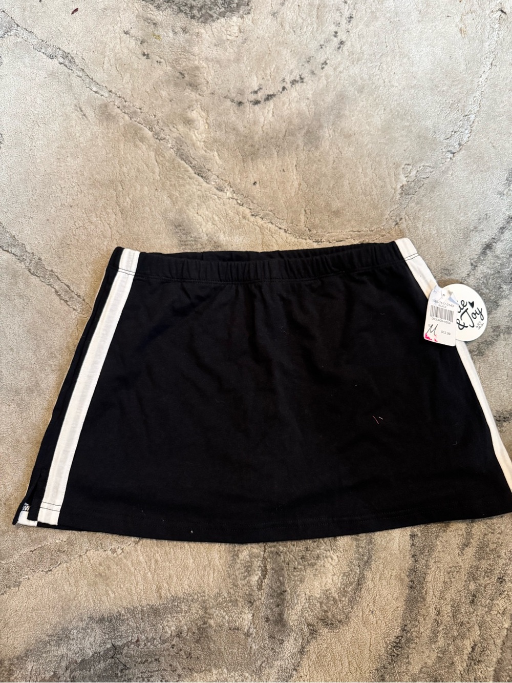 Black Skort with White Side Stripes by Lily Joy